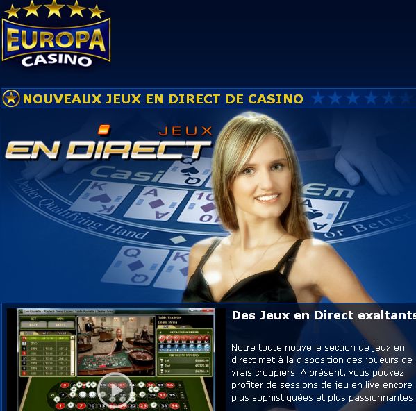 Europa Casino et ses croupiers en direct Europa Casino et ses croupiers en direct