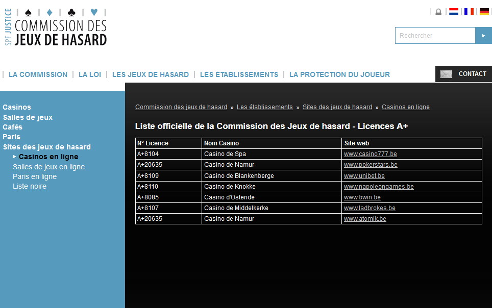 Licence de jeu légale Casino777 Belgique Licence de jeu légale Casino777 Belgique