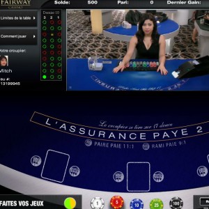 Table de Live Baccarat sur Fairway Casino