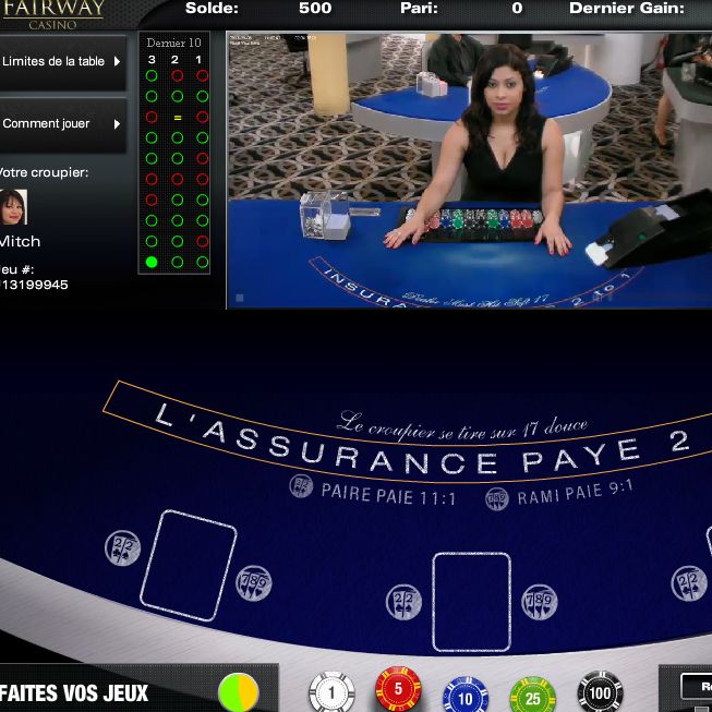 Live baccarat sur Fairway Casino