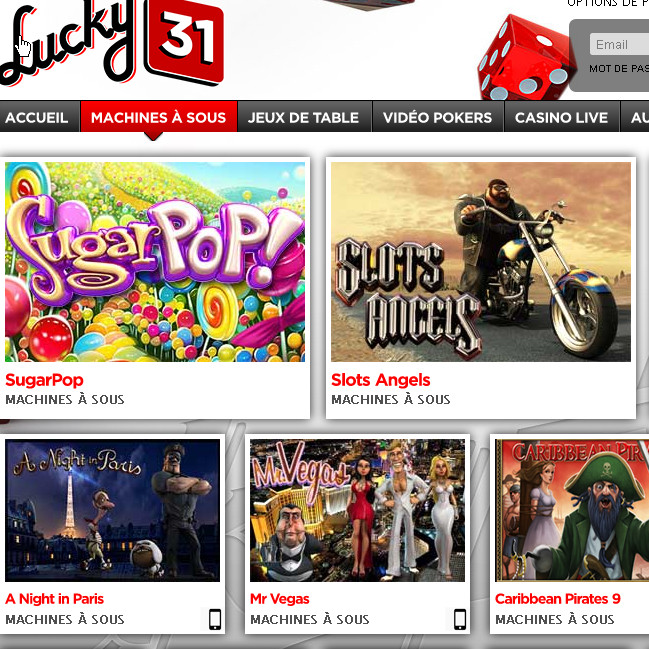 Lucky31 Casino a opté pour les machines à sous Betsoft