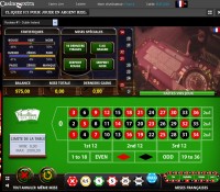Capture d'écran d'une table de roulette de Casino Extra