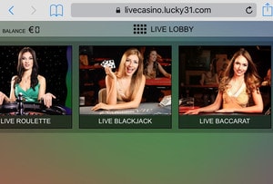 Lobby Lucky31 Casino mobile