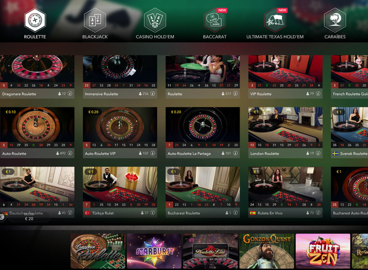 Live roulette en plusieurs langues sur Casino Extra