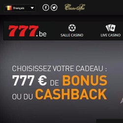 Bonus Cashback sur Casino777 pour les joueurs belges