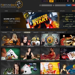 FortuneJack, Live Casino Bitcoin