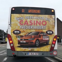 Publicité interdite sur des bus pour des casinos belges