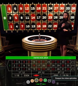 Croupier au jeu Lightning Roulette