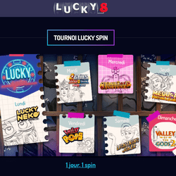 Tournoi Lucky Spin sur le casino online Lucky8