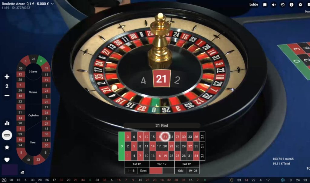 Le jeu en direct Roulette Azure de Pragmatic Play Live Casino
