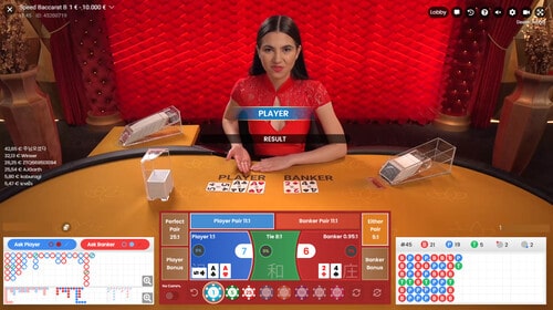 Croupière du jeu en live Speed baccarat de Pragmatic Play Live