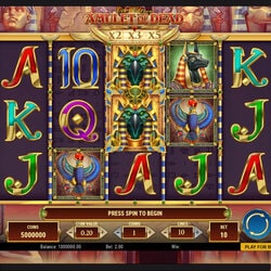 Design de la machine à sous Amulet of Dead de Play'n Go dispo sur Casino Extra