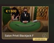Evolution rajoute 2 tables de Salon Prive Blackjack