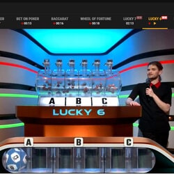 Studio de loterie en ligne Lucky6 de Betgames avec croupiers en live