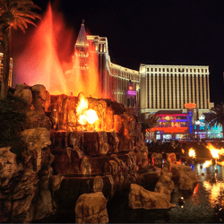Le volcan du The Mirage Casino las Vegas remplacé par une guitare par Hard Rock International