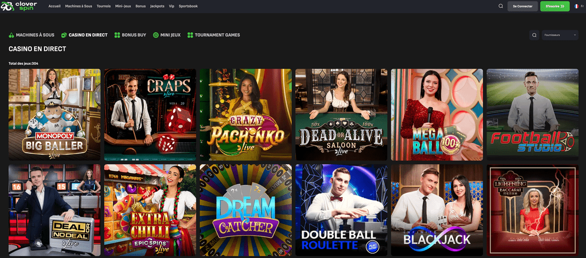 Casino en live Cloverspin