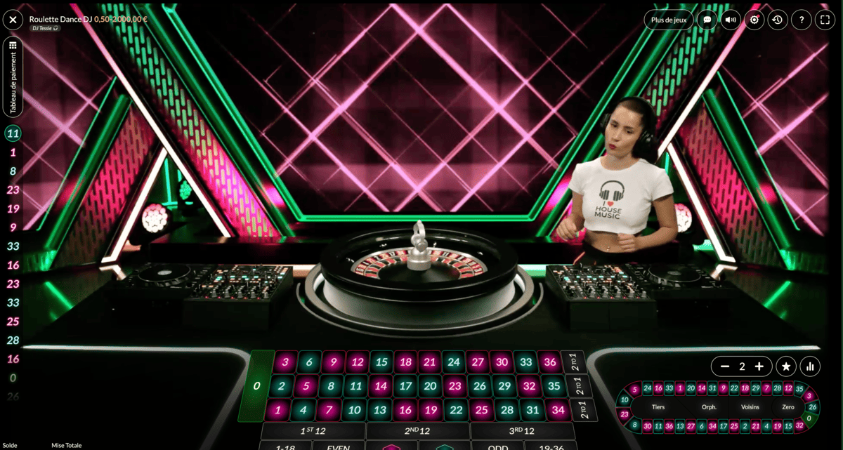 Studio du jeu en live DJ Dance Roulette