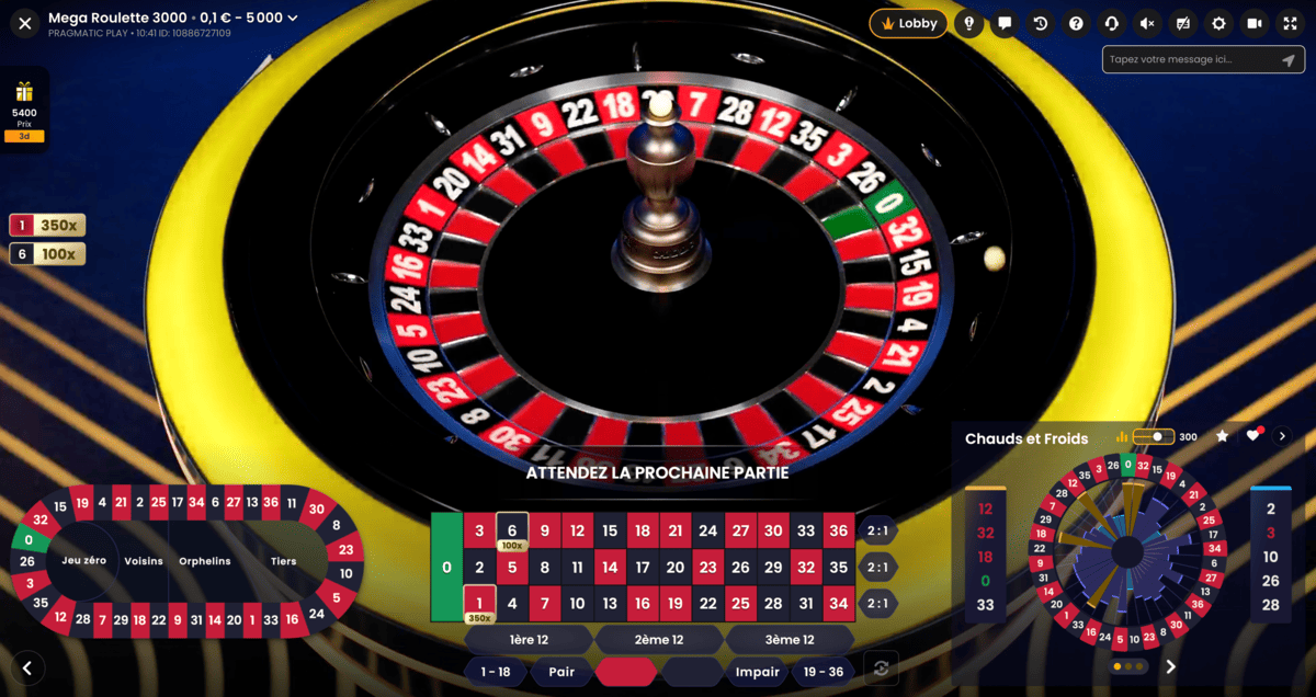 Roue de la Mega Roulette 3000